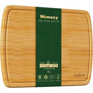 Extra Large Bamboo Cutting Boards for Kitchen 18X12.5" Wood XL with Juice Groove
